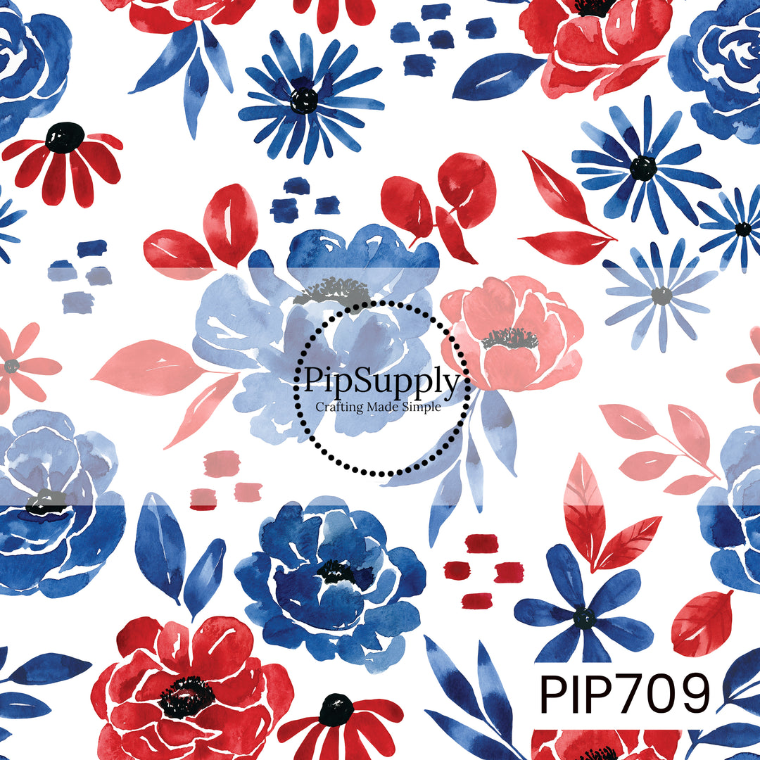 PIP709 - Patriotic Floral White