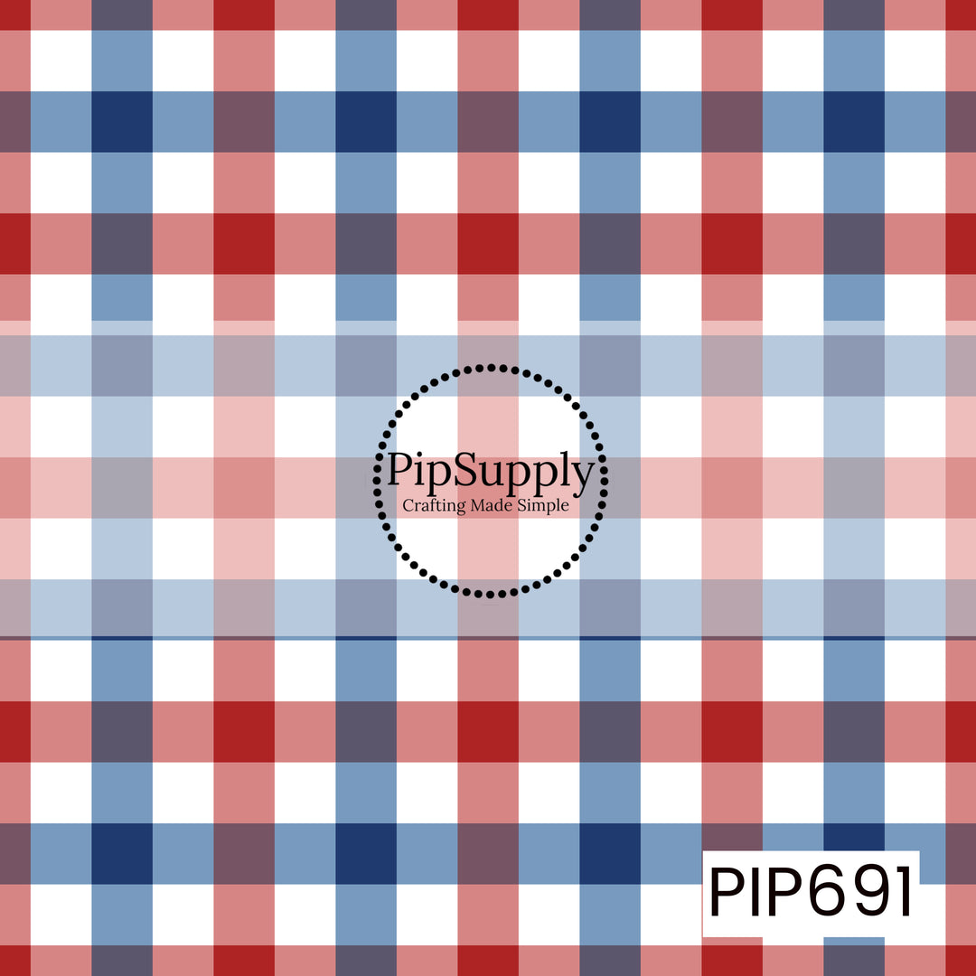PIP691 - Patriotic Gingham Red White Blue