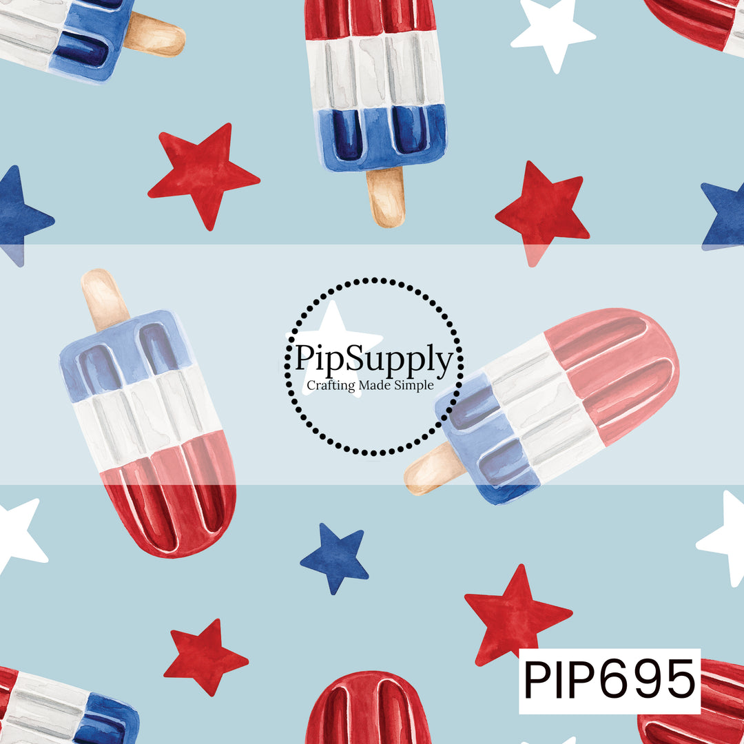 PIP695 - Patriotic Popsicle And Stars Light Blue