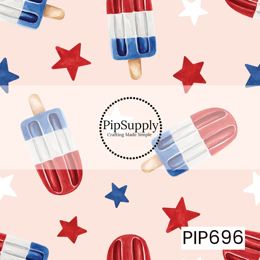 PIP696 - Patriotic Popsicle And Stars Light Pink