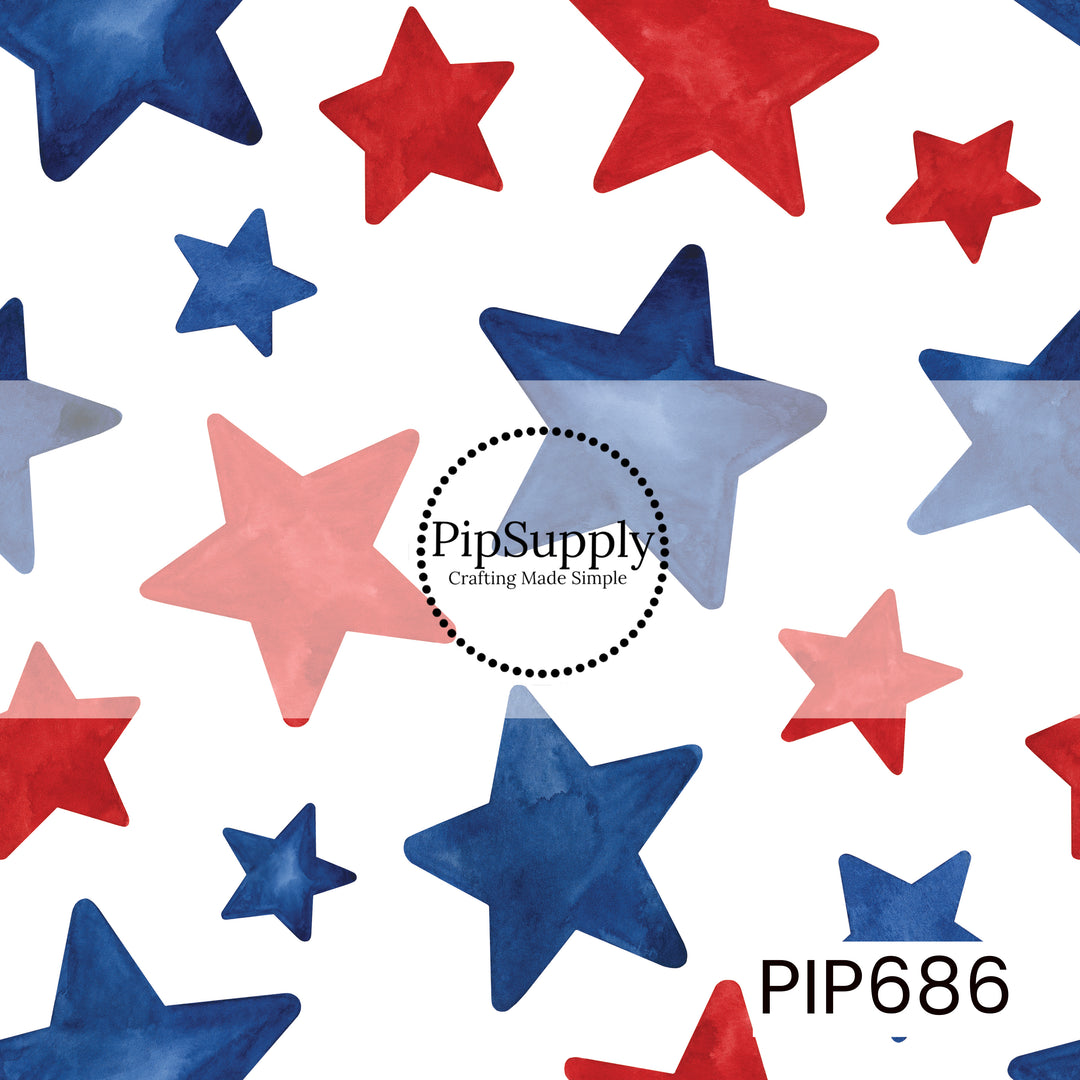 PIP686 - Patriotic Stars On White