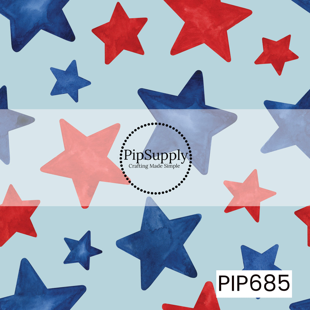 PIP685 - Patriotic Stars On Light Blue