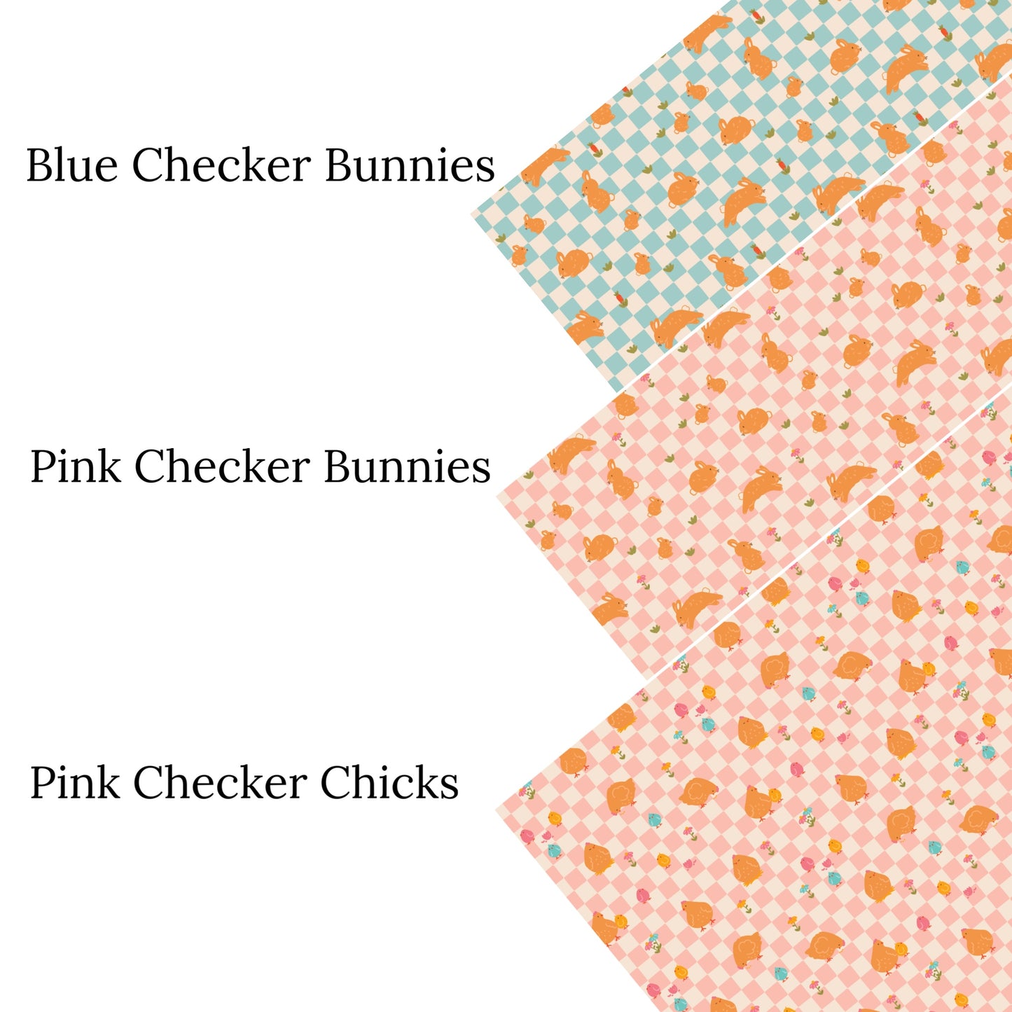 Pink Checker Bunnies Faux Leather Sheets