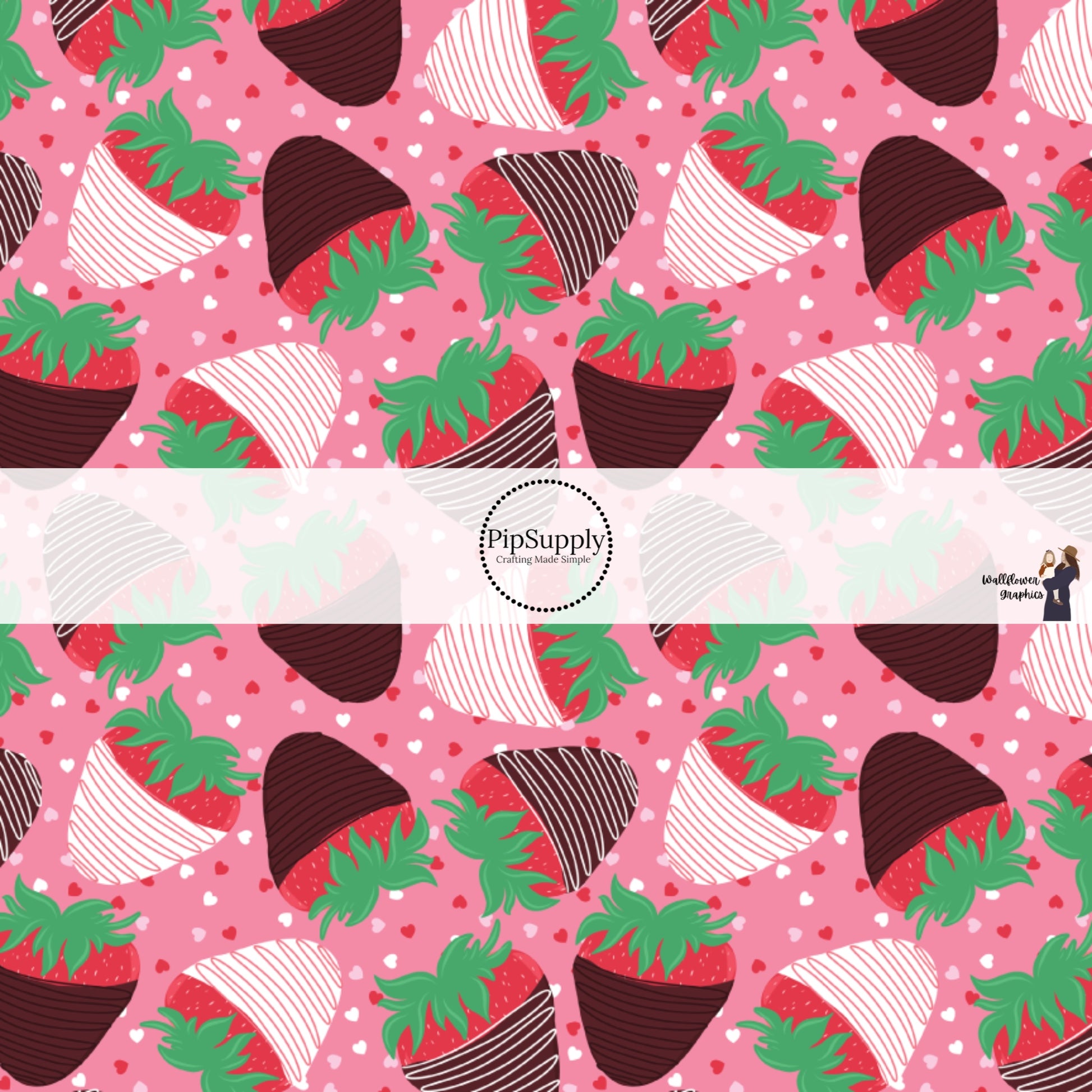 Strawberry Fabric By The Yard - Chocolate Covered Strawberries Fabric -  Valentine Fabric – Pip Supply