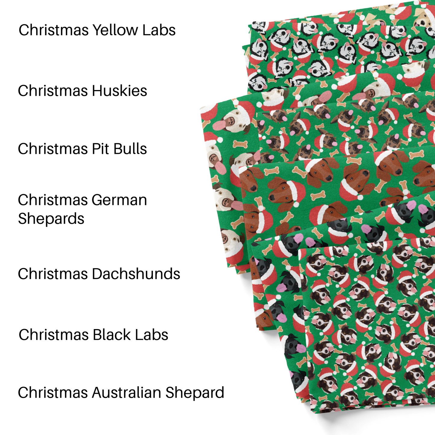 Christmas German Shepards Fabric By The Yard