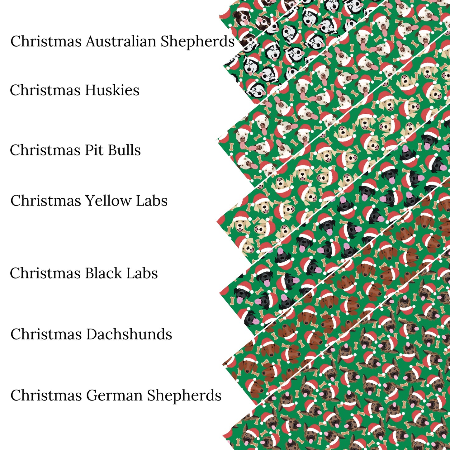 Christmas Australian Shepard Faux Leather Sheets