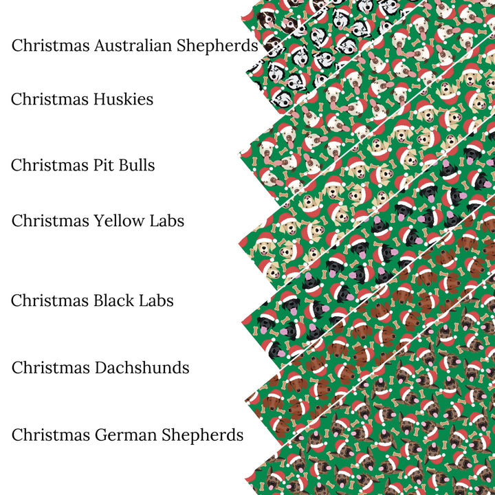 Christmas Australian Shepard Faux Leather Sheets