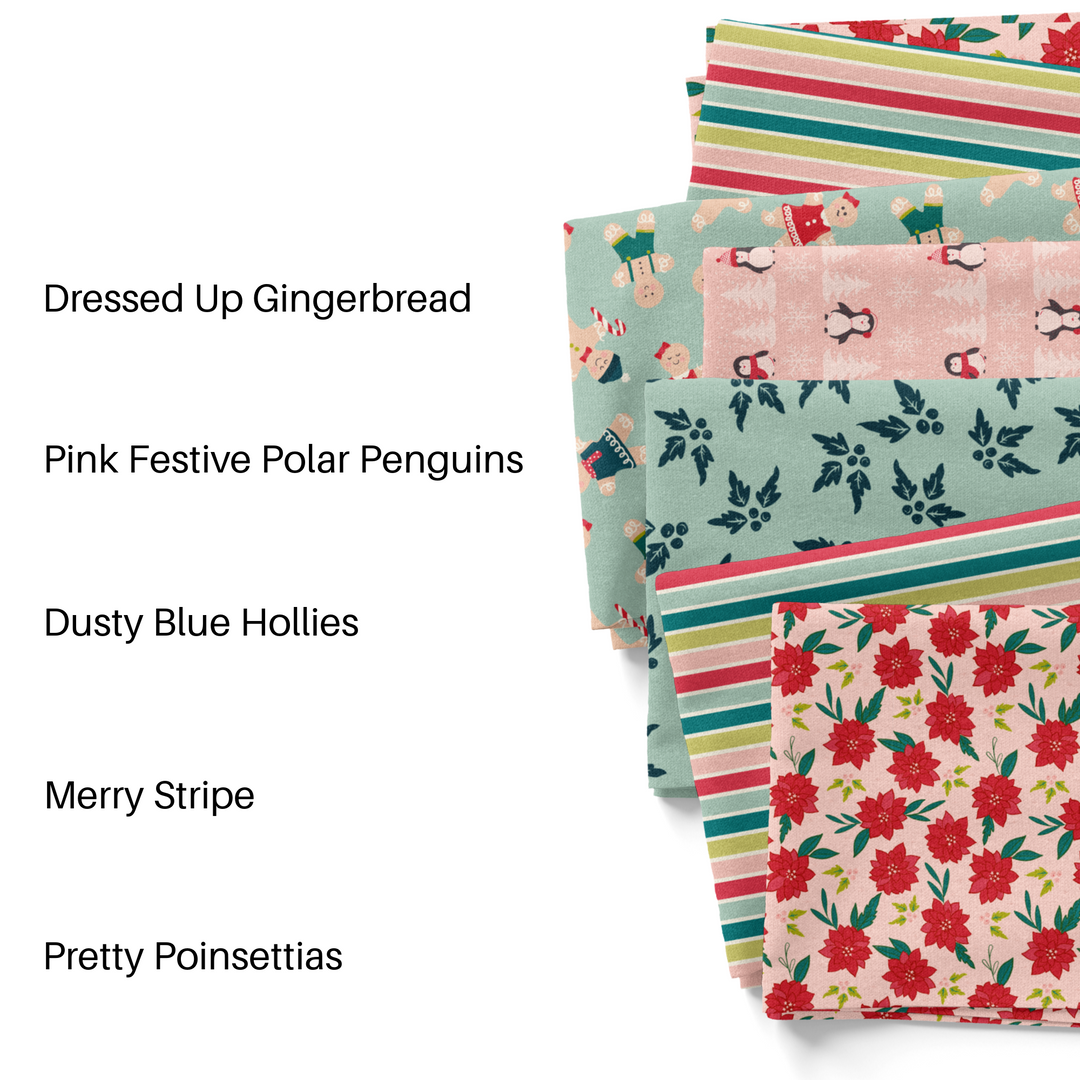 Pine Festive Polar Penguins Fabric By The Yard