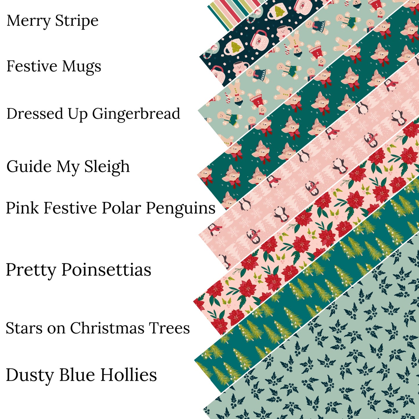 Pink Festive Polar Penguins Faux Leather Sheets