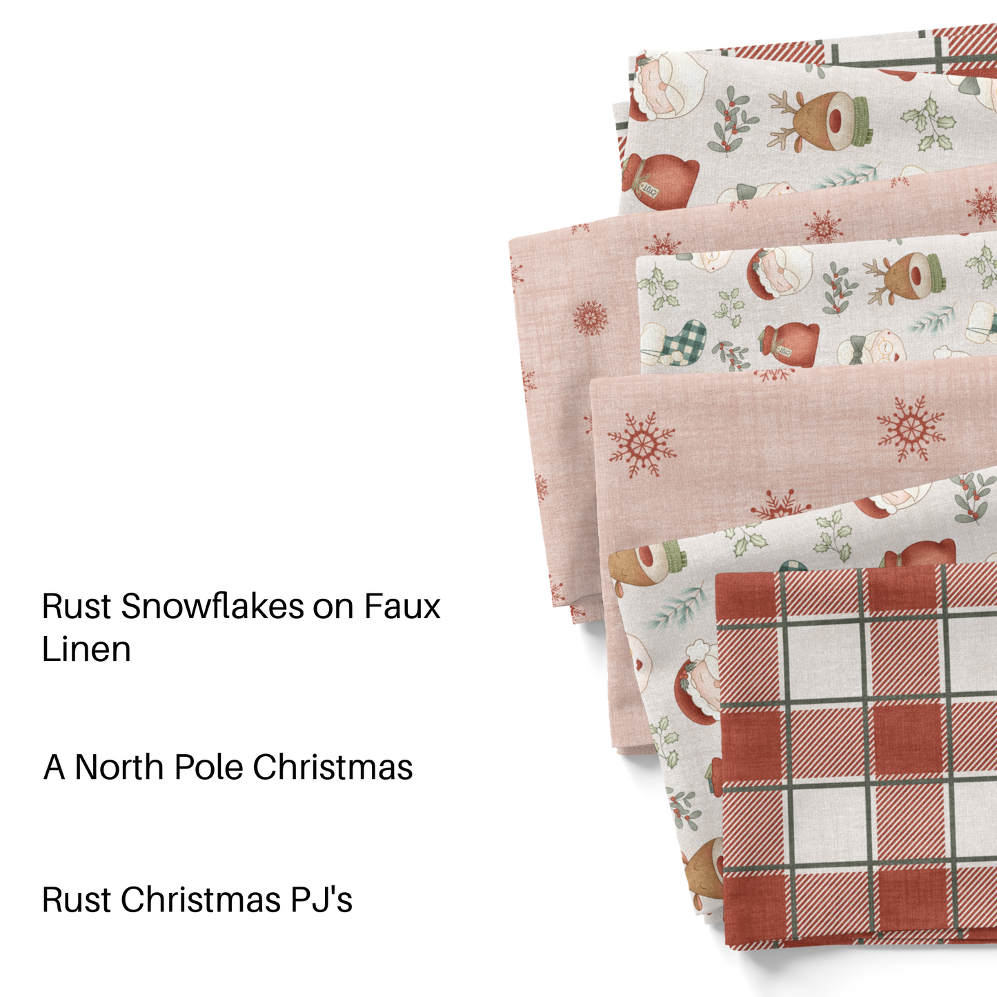 Rust Christmas PJ’s Fabric By The Yard