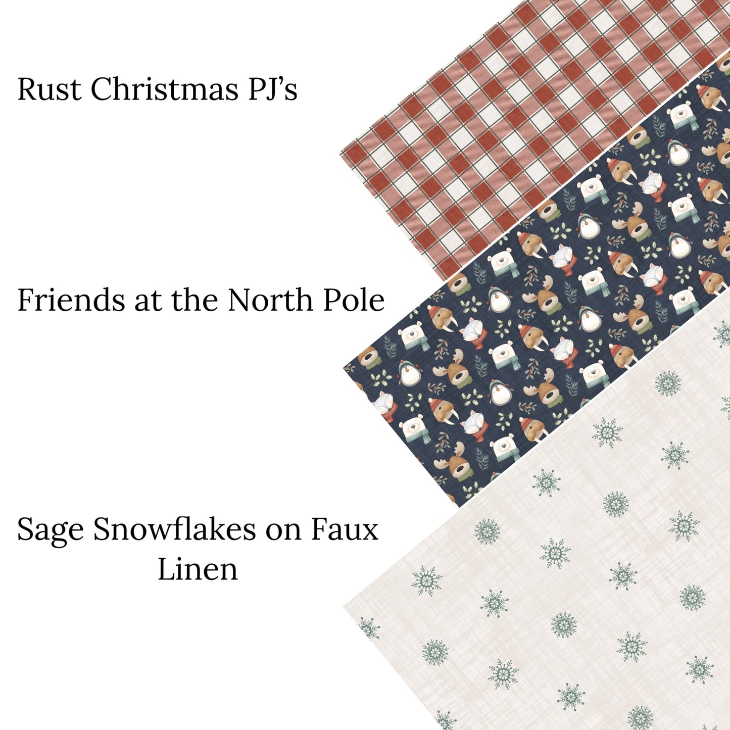 Friends at the North Pole Faux Leather Sheets