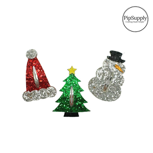 These Christmas glitter hair clips are a stylish hair accessory and can be worn as they are. These hair clips are ready to wear or to sell to others.