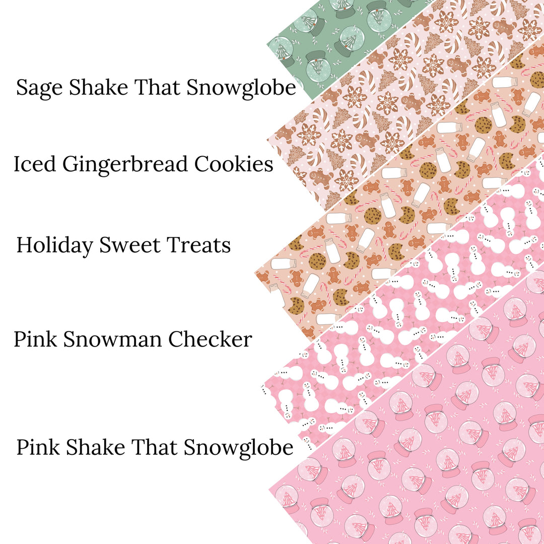 Pink Snowman Checker Faux Leather Sheets