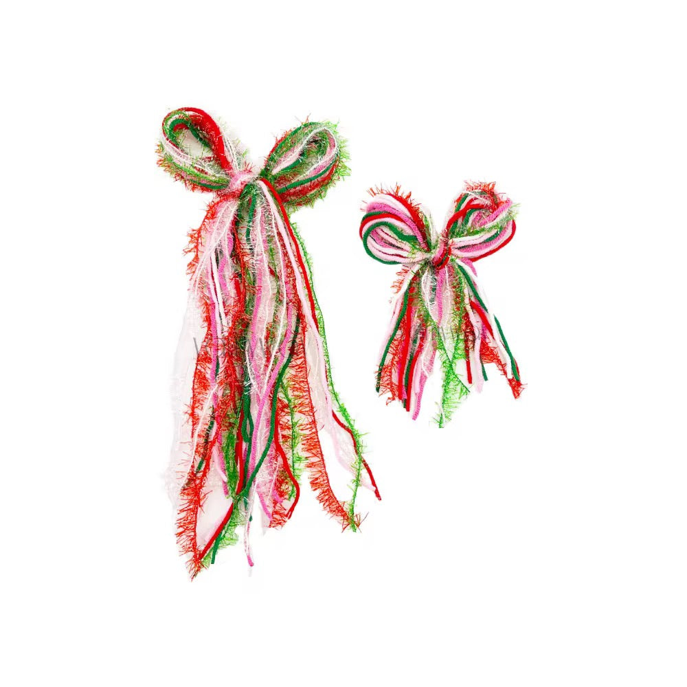 Christmas Cheer Hair Bow w/ Clip