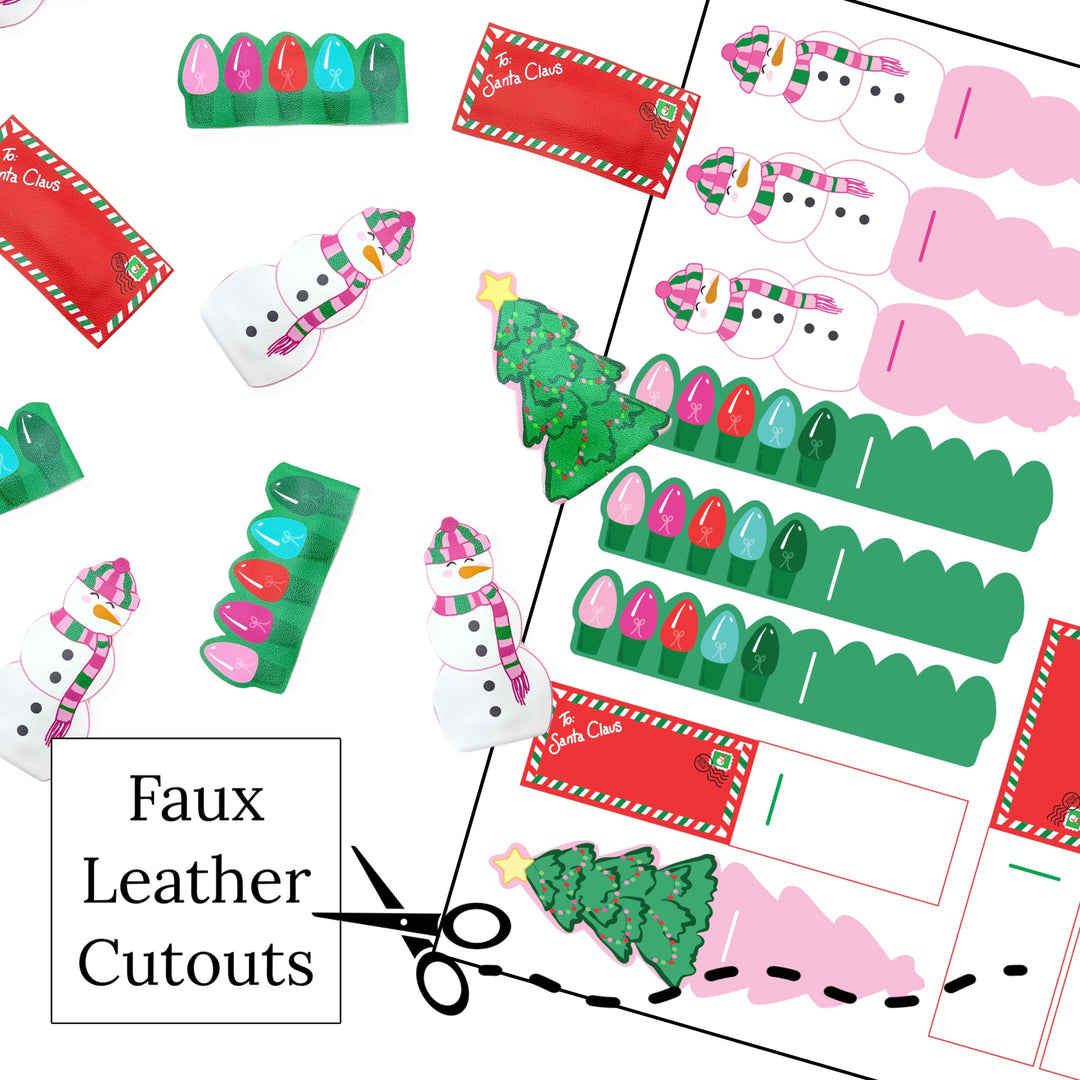 Christmas DIY Snap Clip Cutout Faux Leather Sheet