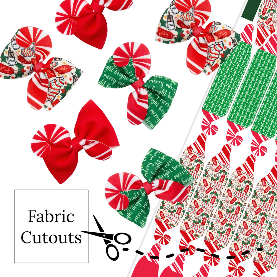 Christmas Goodies Pinwheel Neoprene DIY Hair Bows