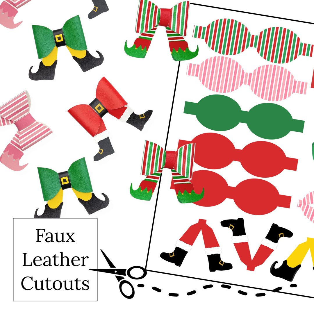 Christmas Stockings Sailor Faux Leather DIY Hair Bows