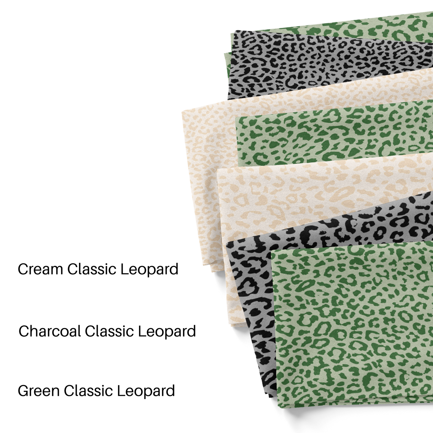 Charcoal Classic Leopard Fabric By The Yard