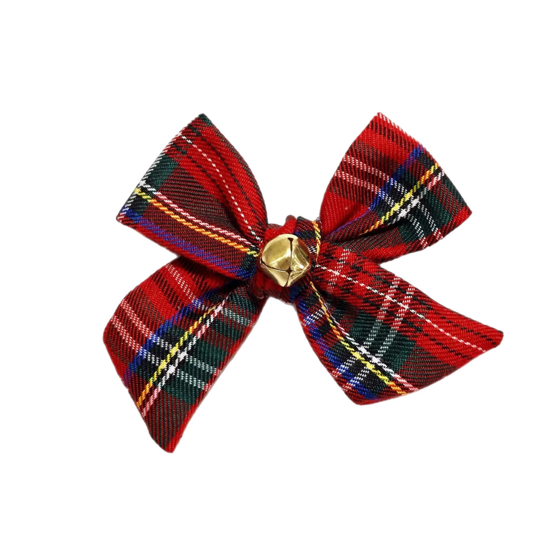 Classic Christmas JINGLE Plaid Hair Bow w/ Clip