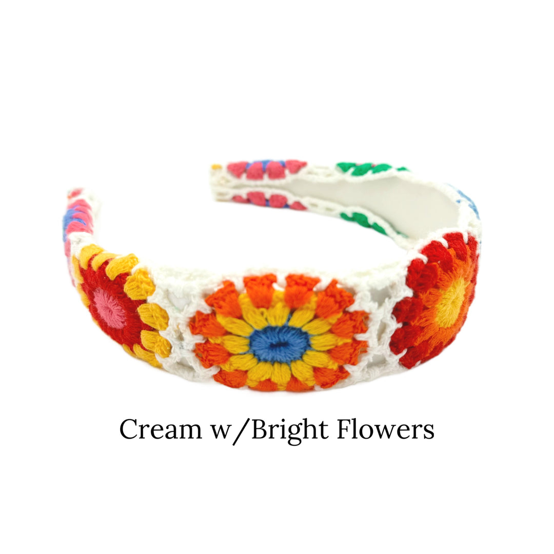 Colorful Flower Crocheted Headbands