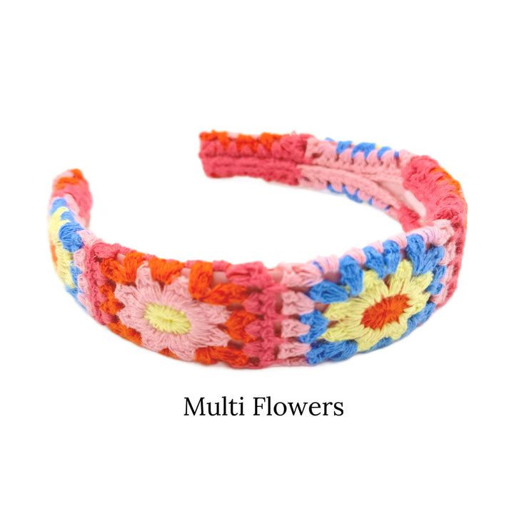 Colorful Flower Crocheted Headbands