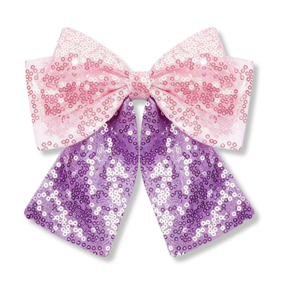 Secret Tower Princess Sequin Hair Tied Bow w/ Clip