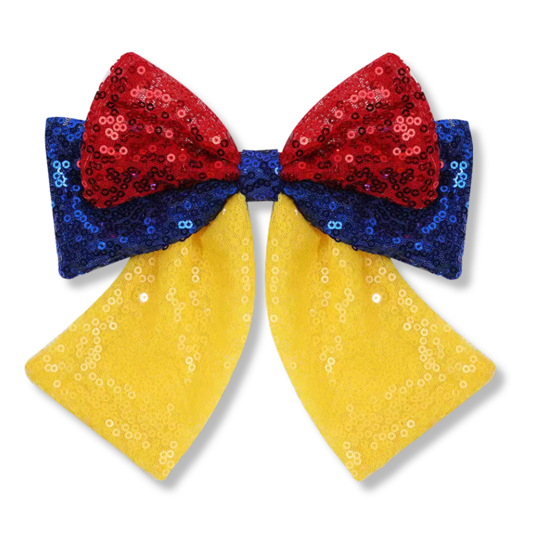 Fairest Princess Sequin Hair Tied Bow w/ Clip
