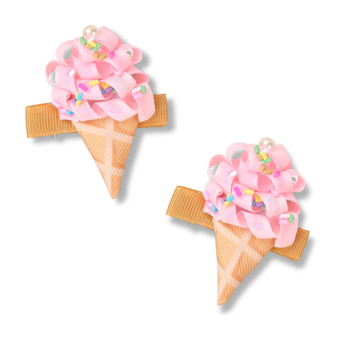 READY TO SHIP Pink Sprinkle Ice Cream Cone Hair Clip