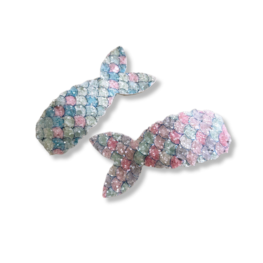 READY TO SHIP Glitter Leather Snap Clip