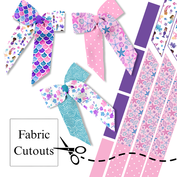 Mermaid Magic Long Tail Neoprene DIY Hair Bows