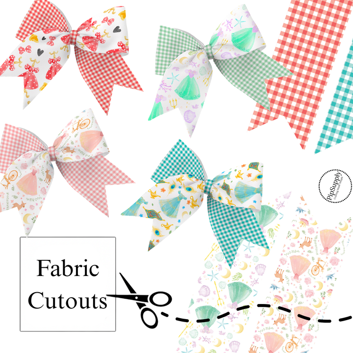 Dreamy Royal Gingham Cheer Neoprene DIY Hair Bows