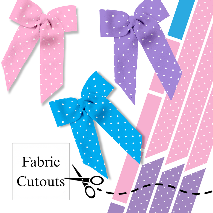Pretty Polka Dots Long Tail Neoprene DIY Hair Bows