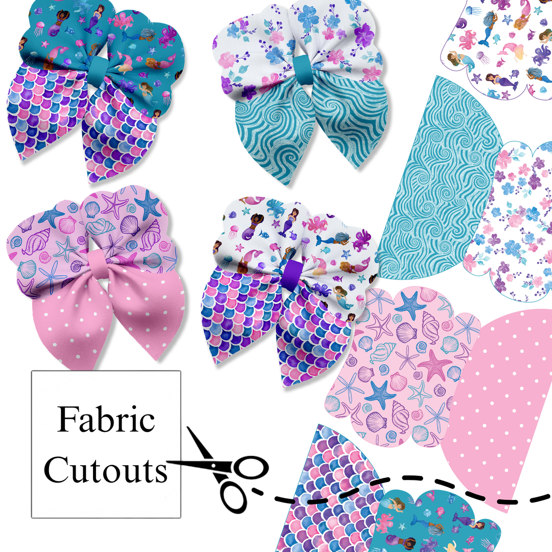 Mermaid Magic Shapes Bubble Neoprene DIY Hair Bows