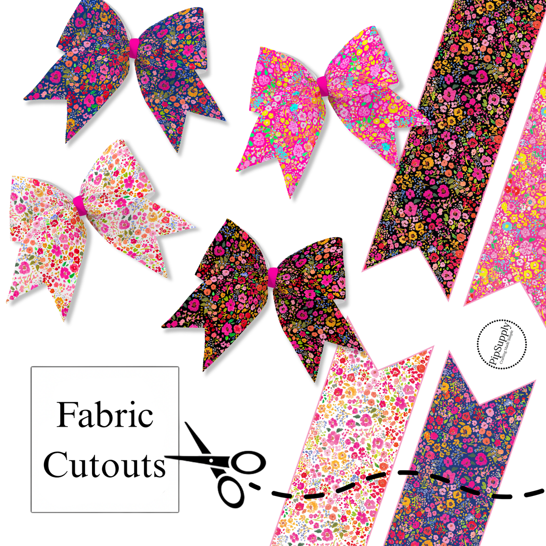 Painted Garden Party Cheer Neoprene DIY Hair Bows