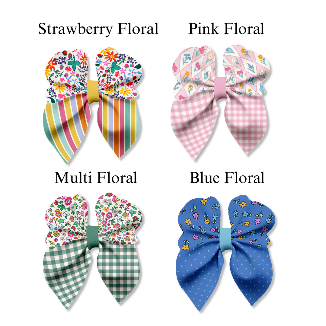 Flower Power Bubble Sailor Faux Leather DIY Hair Bows