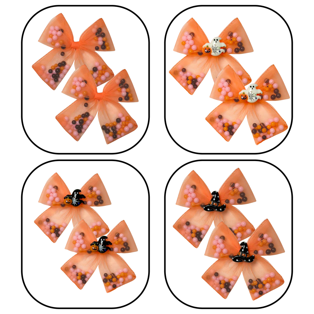 Spooky Shakers Orange Bow w/ Clip