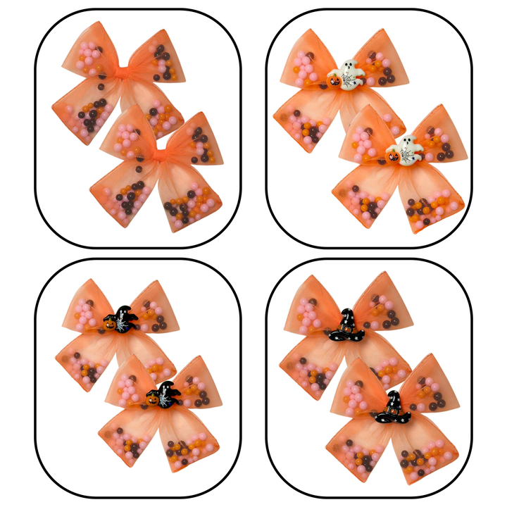 Spooky Shakers Orange Bow w/ Clip
