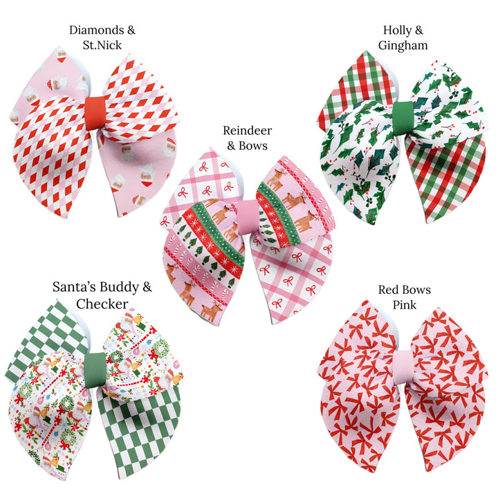 Coquette Christmas Sailor Neoprene DIY Hair Bows