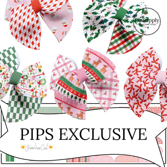 christmas bows, holly and santa diy neoprene hand cut sailor bows