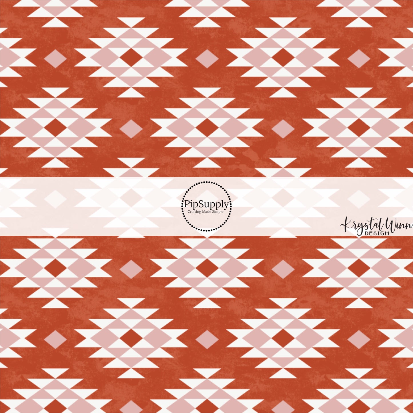 These holiday pattern themed fabric by the yard features Western aztec pattern in rust, light pink, and ivory. This fun Christmas fabric can be used for all your sewing and crafting needs!
