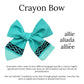 Back to School Personalized Crayon Hair Bow 