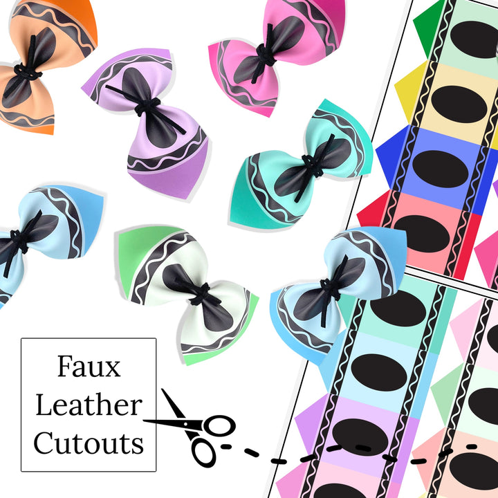 multi colored crayon faux leather cutouts for crafts and hair bows