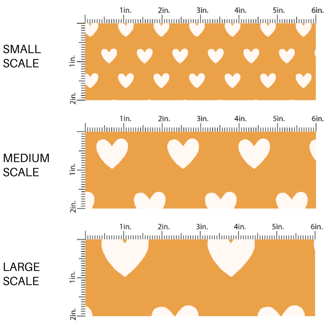 Cream Hearts on Mustard Yellow Fabric by the Yard scaled image guide.