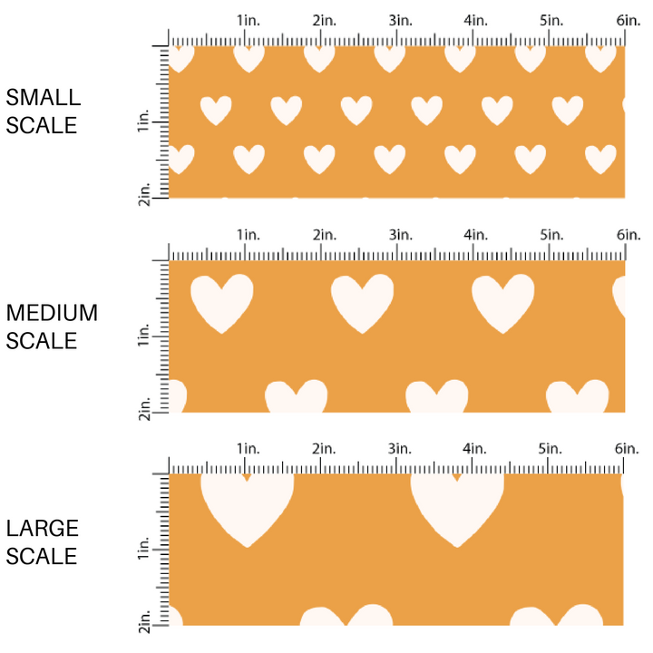 Cream Hearts on Mustard Yellow Fabric by the Yard scaled image guide.