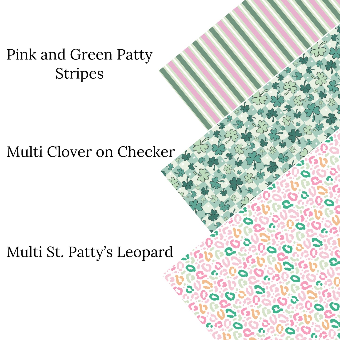 Pink and Green Patty Stripes Faux Leather Sheets