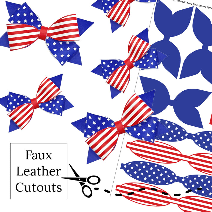 Criss Cross American Flag Faux Leather DIY Hair Bows