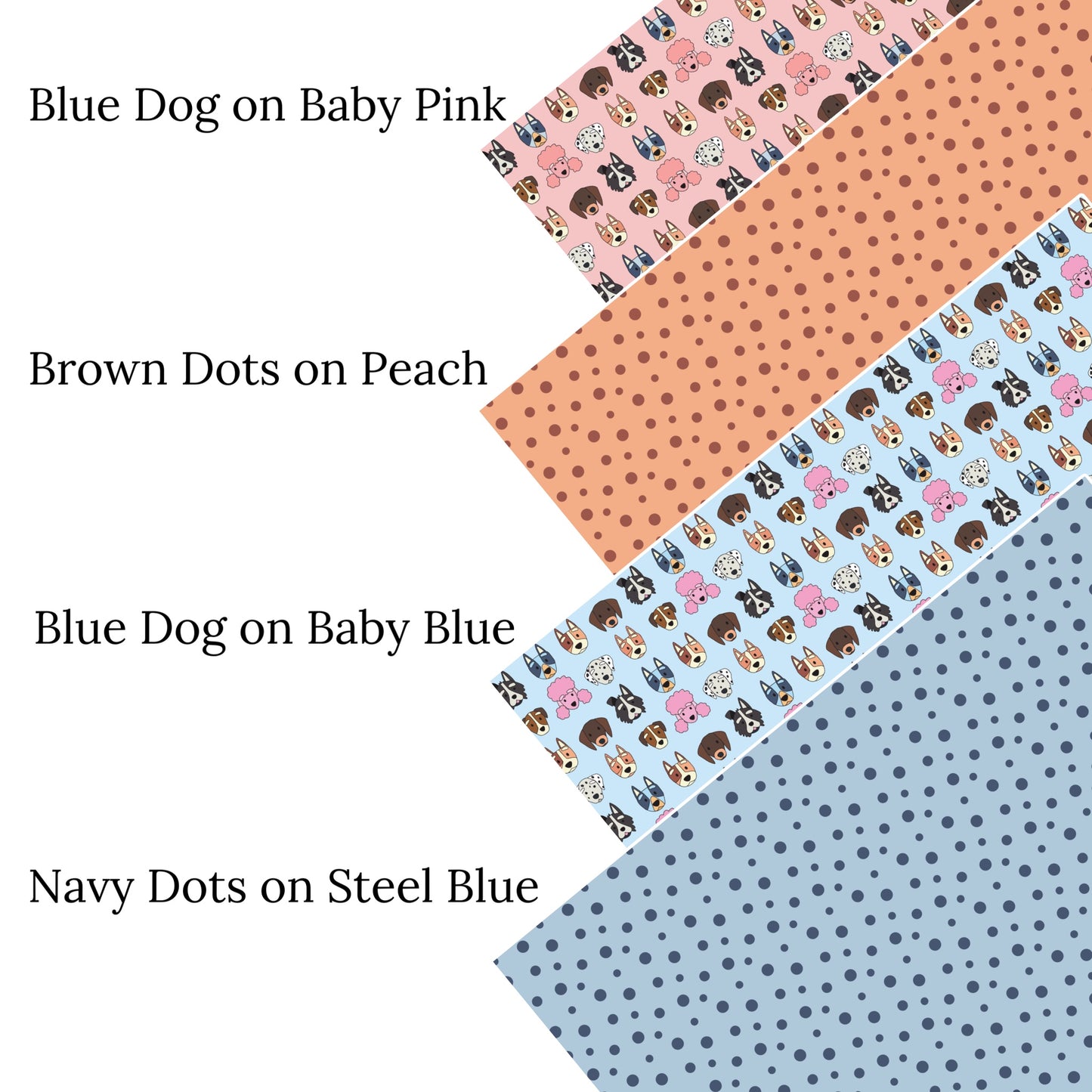 Blue Dog on Baby Pink Faux Leather Sheets