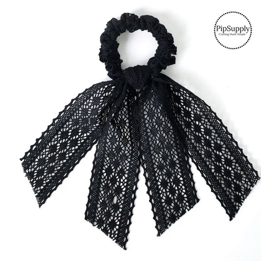These summer doily lace hair bow scrunchies have a fabric strip with edges that are securely folded and sewn providing a professional and high quality seam. Fabric is high quality not coarse or stiff with elastic band sewn inside for stretch-ability. The delicate scrunchie is perfect for all hair styles for kids and adults.