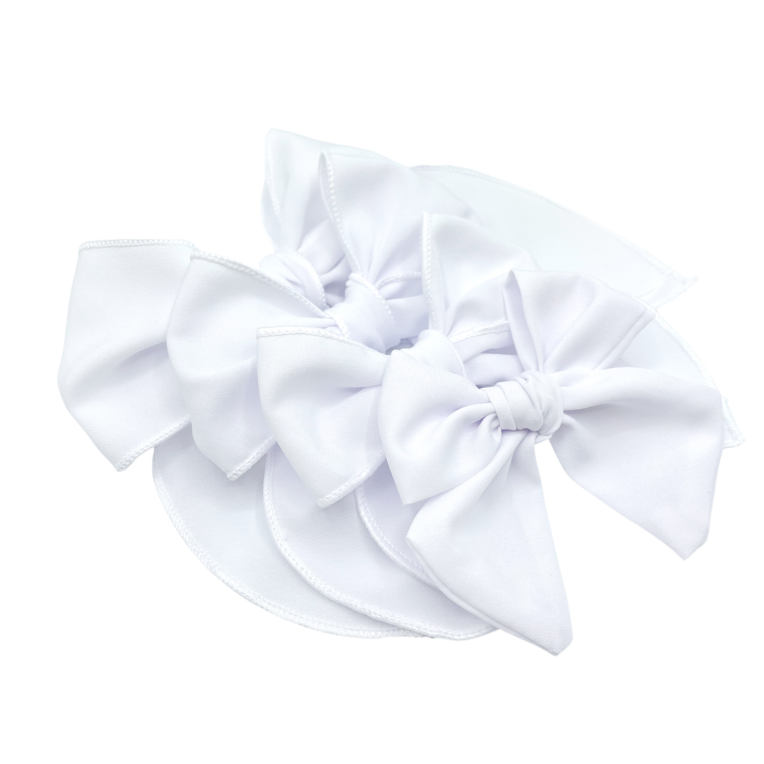 Pure White Hair Bow Strips