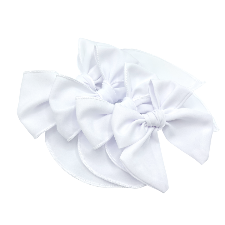 Pure White Hair Bow Strips